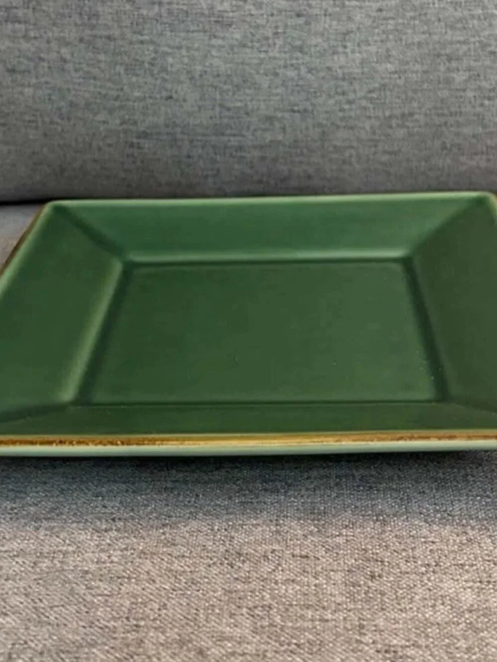Set of 4 Pottery Barn Asian Green Square Salad Plates - Japan